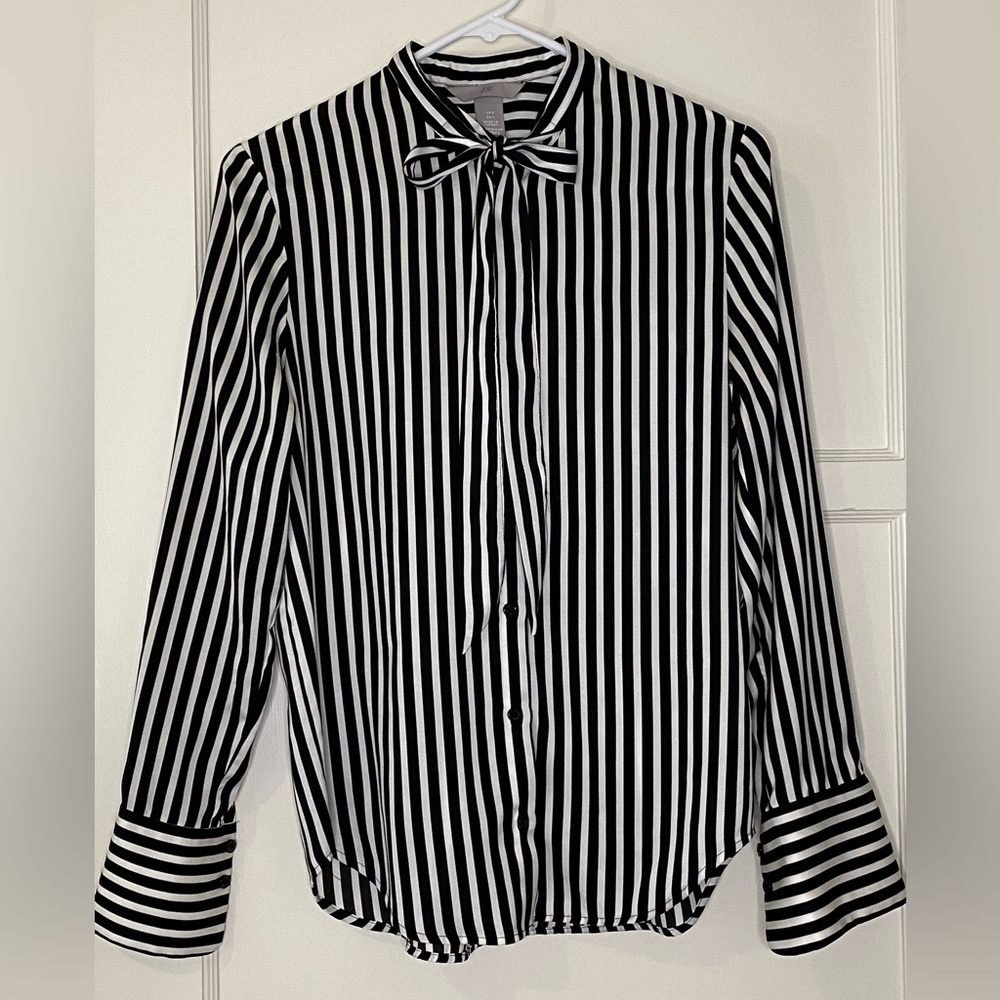 Striped Necktie Blouse